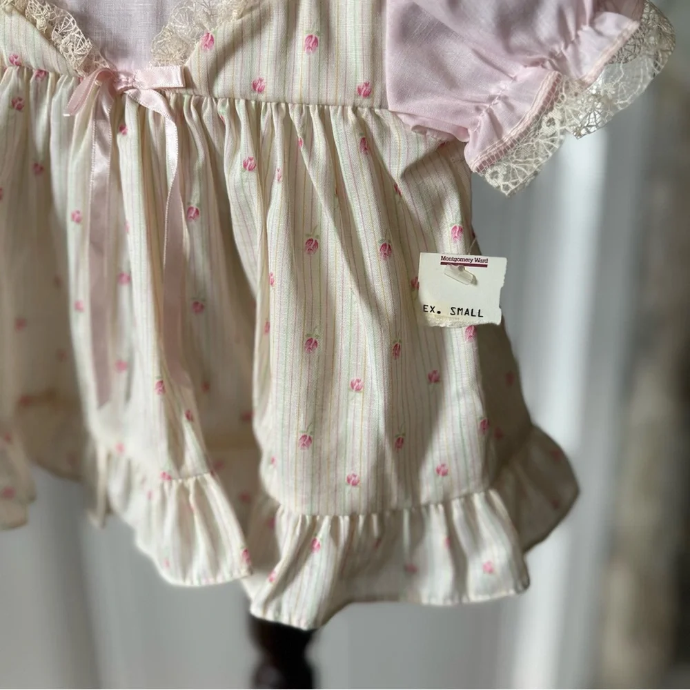 Vintage Floral Cottagecore Baby Top 6/9 m